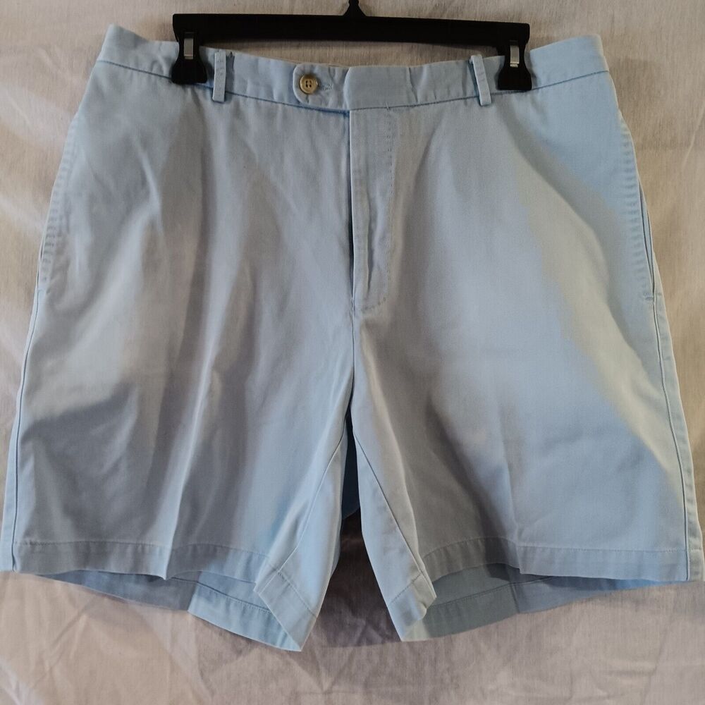 Peter Millar Blue Golf Shorts Sz 35 100% Pima Cotton Flat Front